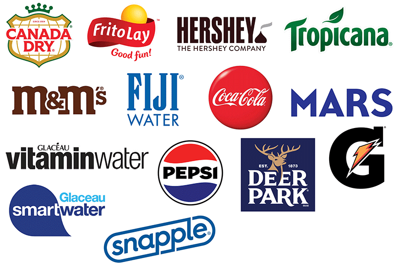 Various logo from snack and beverage manufacturers we provide. Vending machine for schools, Snack vending machines, Nutritional vending, Health-conscious snacks, Sugar-free vending snacks, Smart snack vending, Healthy snacks, Nutritious vending snacks, Healthy snack vending